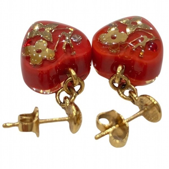 Louis Vuitton Heart Stud Earrings Metal Earrings M66082 in Good condition - Picture 3 of 9